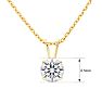 1 Carat Lab Grown Diamond Solitaire Necklace In Yellow Gold With Free Chain Image-2