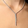 Previously Owned 7 Carat Diamond Tennis Drop Necklace In 14 Karat White Gold Image-2
