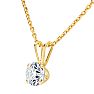 0.15 Carat Lab Grown Diamond Solitaire Necklace In Yellow Gold With Free Chain Image-3