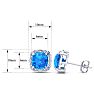 2ct Cushion Cut Blue Topaz and Diamond Earrings in 10k White Gold Image-3