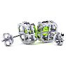 2ct Cushion Cut Peridot and Diamond Earrings in 10k White Gold Image-2