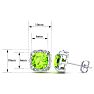 2ct Cushion Cut Peridot and Diamond Earrings in 10k White Gold Image-3