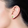 2ct Cushion Cut Peridot and Diamond Earrings in 10k White Gold Image-4