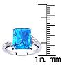 4ct Octagon Blue Topaz and Diamond Ring in 10k White Gold Image-4