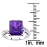 4ct Octagon Amethyst and Diamond Ring in 10k White Gold Image-4