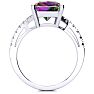4 Carat Octagon Shape Mystic Topaz Ring With Diamonds In 10 Karat White Gold Image-3