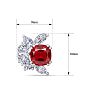 1 3/4 Carat Cushion Cut Ruby and Lab Grown Diamond Cluster Stud Earrings In 14 Karat White Gold Image-5