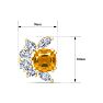 1 3/4 Carat Cushion Cut Citrine and Lab Grown Diamond Cluster Stud Earrings In 14 Karat Yellow Gold Image-5