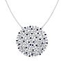 2 1/2 Carat Sapphire and Lab Grown Diamond Cluster Necklace In Sterling Silver Image-1