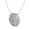 2 1/2 Carat Sapphire and Lab Grown Diamond Cluster Necklace In Sterling Silver Image-2