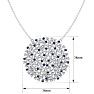 2 1/2 Carat Sapphire and Lab Grown Diamond Cluster Necklace In Sterling Silver Image-5