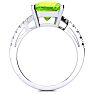 4ct Octagon Peridot and Diamond Ring in 10k White Gold Image-3