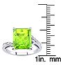 4ct Octagon Peridot and Diamond Ring in 10k White Gold Image-4