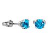 1/2 Carat Blue Topaz Stud Earrings In White Gold Image-1