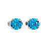 1/2 Carat Blue Topaz Stud Earrings In White Gold Image-2