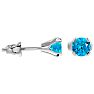 1/2 Carat Blue Topaz Stud Earrings In White Gold Image-3