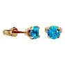 0.60 Carat Blue Topaz Stud Earrings in Yellow Gold Image-1