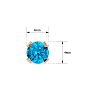 0.60 Carat Blue Topaz Stud Earrings in Yellow Gold Image-5