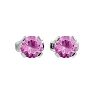 1/2 Carat Pink Topaz Stud Earrings In White Gold Image-2