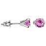 1/2 Carat Pink Topaz Stud Earrings In White Gold Image-3