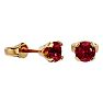 Garnet Earrings: Garnet Jewelry: 0.60 Carat Garnet Stud Earrings in Yellow Gold Image-1