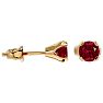 Garnet Earrings: Garnet Jewelry: 0.60 Carat Garnet Stud Earrings in Yellow Gold Image-3