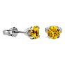 1/2 Carat Citrine Stud Earrings In White Gold Image-1