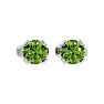 1/2 Carat Peridot Stud Earrings In White Gold Image-2