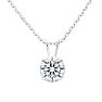 1 1/2 Carat Lab Grown Diamond Solitaire Necklace In White Gold With Free Chain Image-1