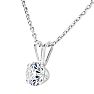 1 1/2 Carat Lab Grown Diamond Solitaire Necklace In White Gold With Free Chain Image-3