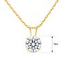 1 1/2 Carat Lab Grown Diamond Solitaire Necklace In Yellow Gold With Free Chain Image-2