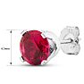 2 Carat Ruby Stud Earrings In White Gold Image-5