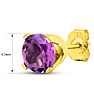 2 Carat Amethyst Stud Earrings In Yellow Gold Image-5