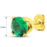 2 Carat Emerald Stud Earrings In Yellow Gold Image-5