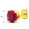 2 Carat Ruby Stud Earrings In Yellow Gold Image-5
