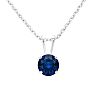 1 Carat Sapphire Solitaire Necklace In White Gold With Free Chain Image-1