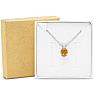 1 Carat Citrine Solitaire Necklace In White Gold With Free Chain Image-6