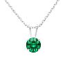 1 Carat Emerald Solitaire Necklace In White Gold With Free Chain Image-1