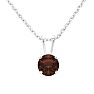 1 Carat Garnet Solitaire Necklace In White Gold With Free Chain Image-1