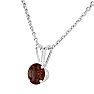 1 Carat Garnet Solitaire Necklace In White Gold With Free Chain Image-3