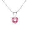 1 Carat Pink Topaz Solitaire Necklace In White Gold With Free Chain Image-1