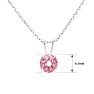 1 Carat Pink Topaz Solitaire Necklace In White Gold With Free Chain Image-2