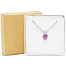 1 Carat Pink Topaz Solitaire Necklace In White Gold With Free Chain Image-6
