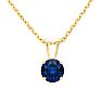 1 Carat Sapphire Solitaire Necklace In Yellow Gold With Free Chain Image-1