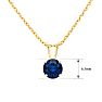 1 Carat Sapphire Solitaire Necklace In Yellow Gold With Free Chain Image-2