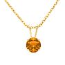 1 Carat Citrine Solitaire Necklace In Yellow Gold With Free Chain Image-1