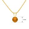 1 Carat Citrine Solitaire Necklace In Yellow Gold With Free Chain Image-2