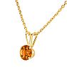 1 Carat Citrine Solitaire Necklace In Yellow Gold With Free Chain Image-3