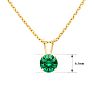 1 Carat Emerald Solitaire Necklace In Yellow Gold With Free Chain Image-2