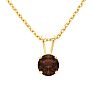 1 Carat Garnet Solitaire Necklace In Yellow Gold With Free Chain Image-1